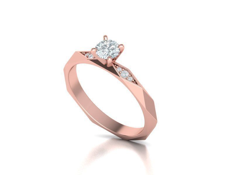 Facet Diamond Rings Wedding Set 3dmodel 3D Model Collection_8