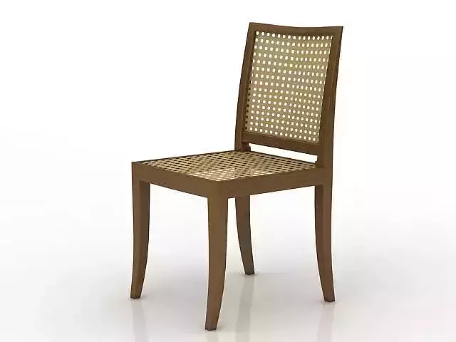 Chair wooden with wicker seat