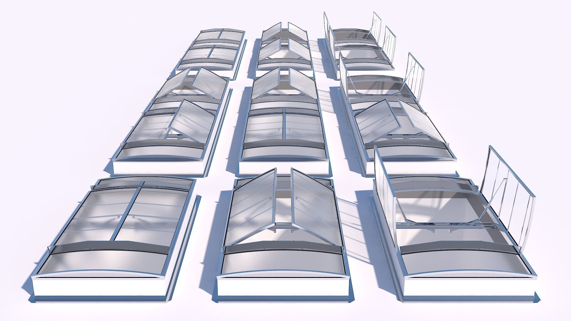 Clerestory SkyLight with variable windows positions 3D model_4