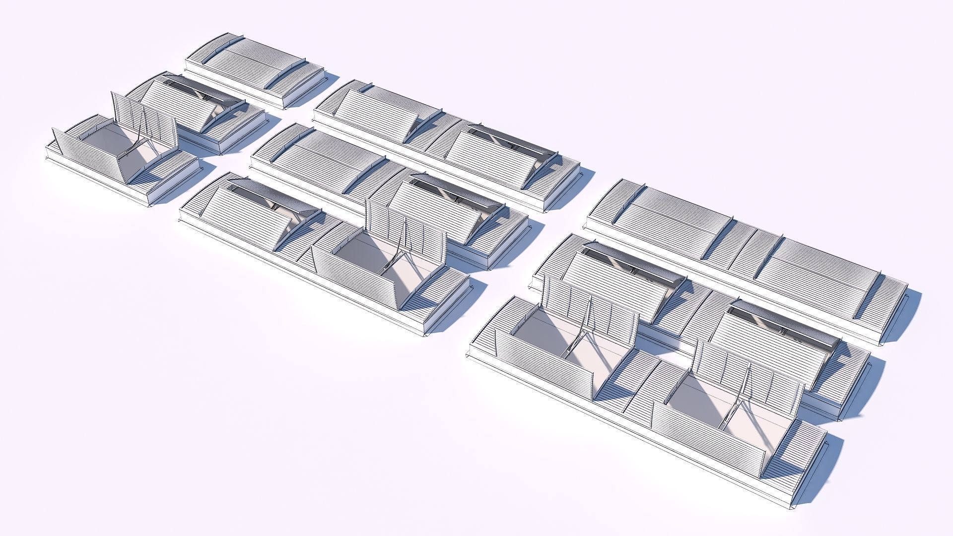 Clerestory SkyLight with variable windows positions 3D model_7