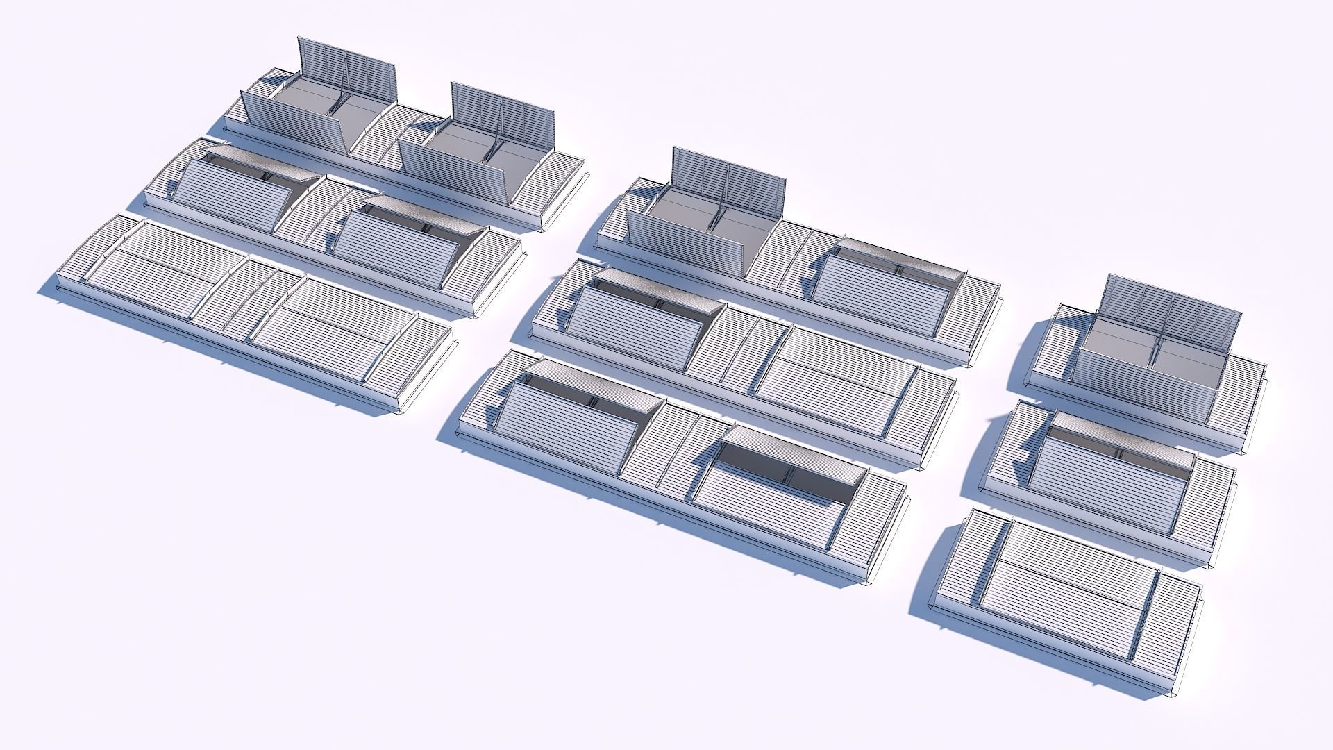 Clerestory SkyLight with variable windows positions 3D model_5