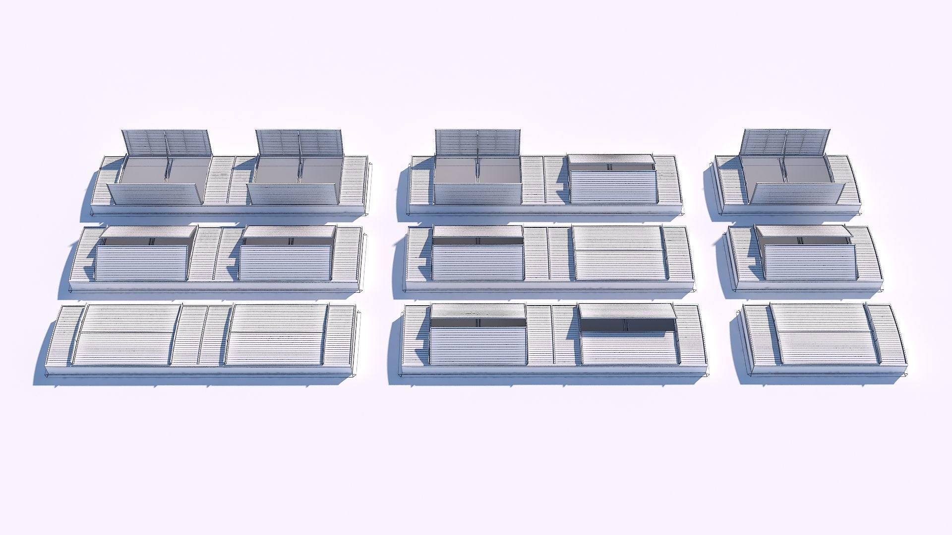 Clerestory SkyLight with variable windows positions 3D model_8