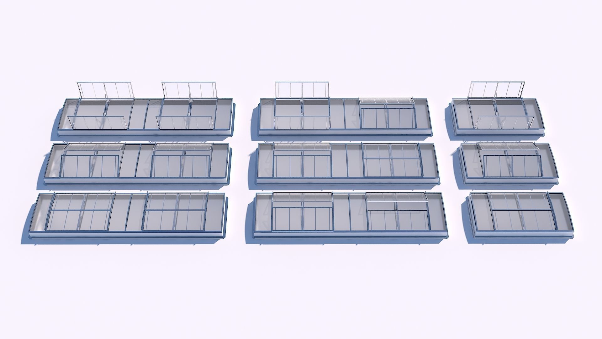Clerestory SkyLight with variable windows positions 3D model_3