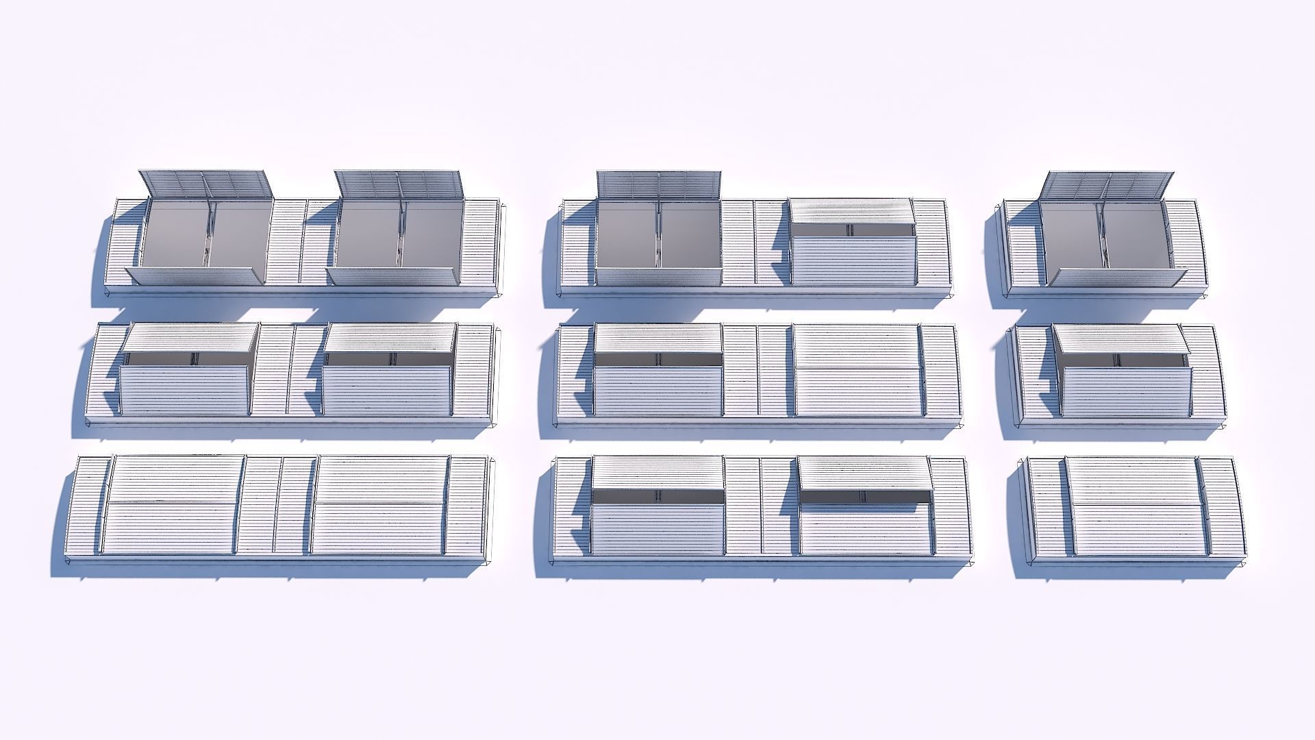 Clerestory SkyLight with variable windows positions 3D model_6