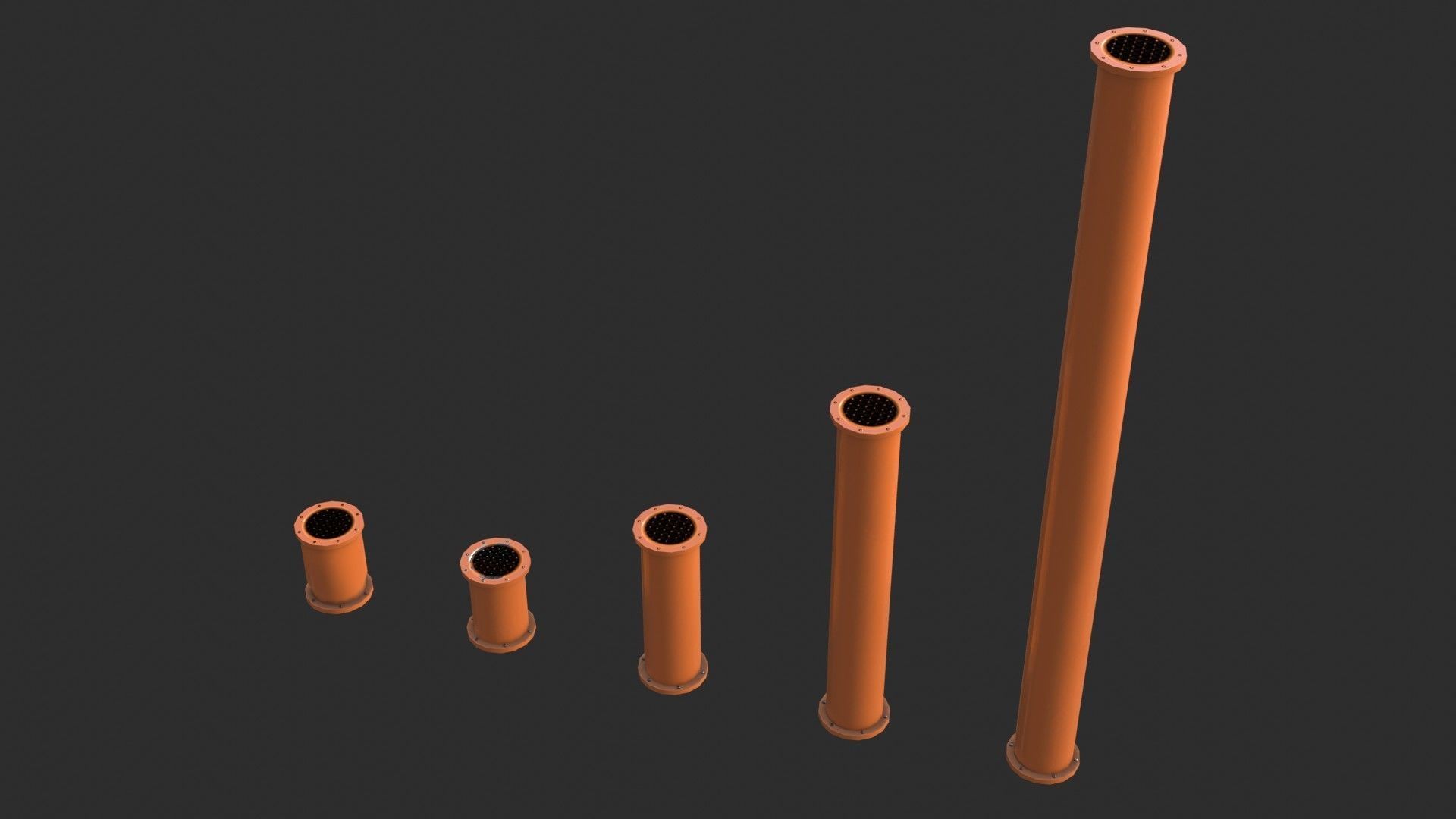 Painted Pipes Low-poly 3D model_12