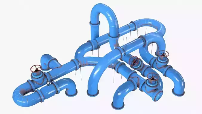 Painted Pipes Low-poly 3D model