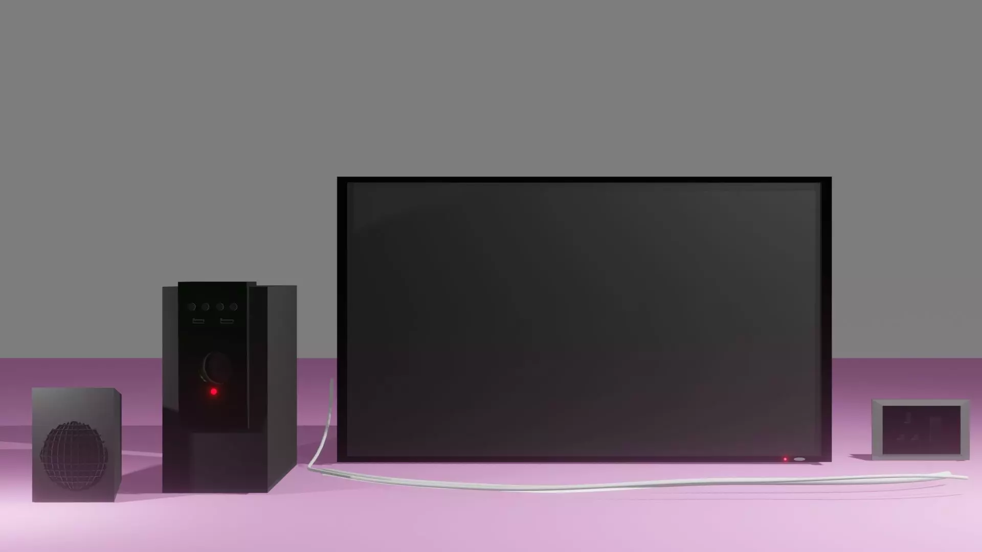 LED TV WITH HOME THEATER SET Free low-poly 3D model