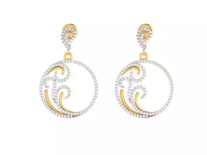 Women earrings 3dm render detail