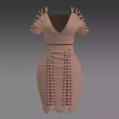 Suede sexy dress Marvelous designer