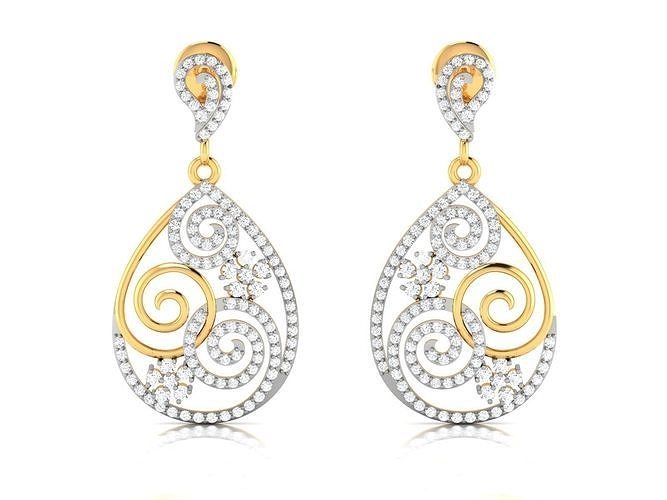 Women earrings 3dm render detail 3D print model