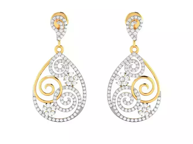 Women earrings 3dm render detail 3D print model