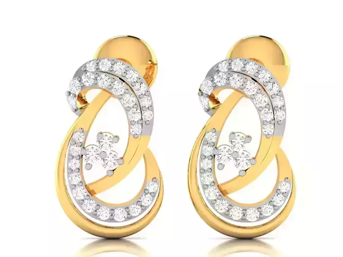 Women earrings 3dm render detail