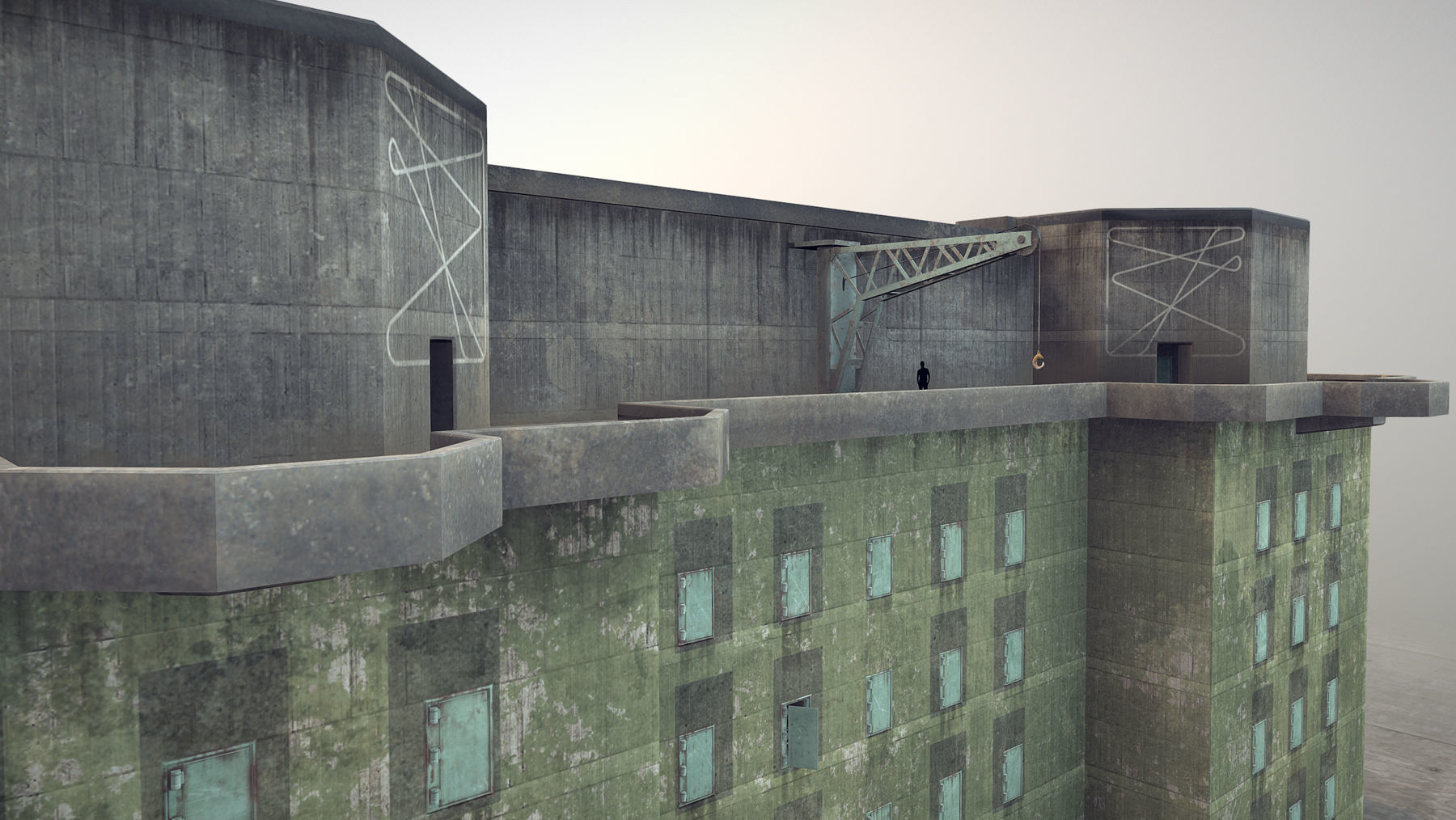 WW2 FlakTurm IV Low-poly 3D model_7