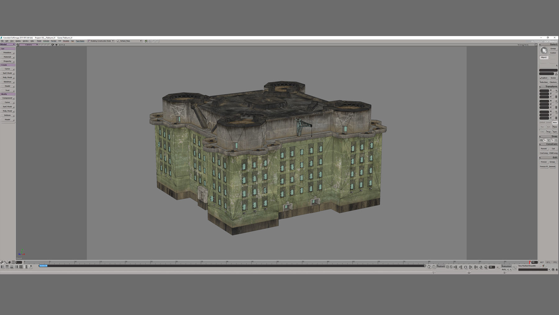 WW2 FlakTurm IV Low-poly 3D model_18