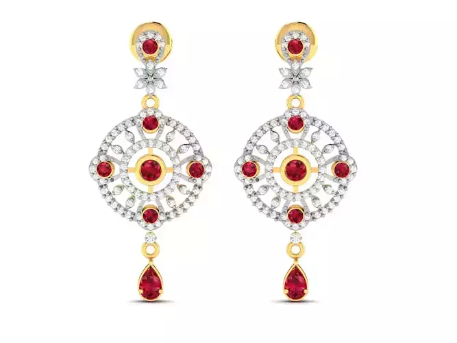 Women earrings 3dm render detail