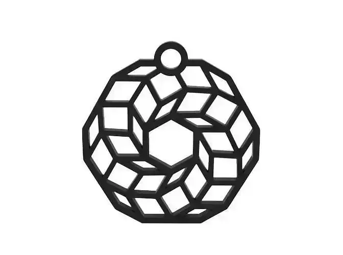 Earring geometric pendant