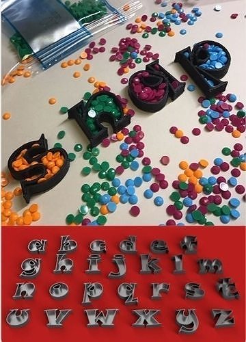 EMPTY SNAP Font lowercase and uppercase 3D letters STL file 3D print model