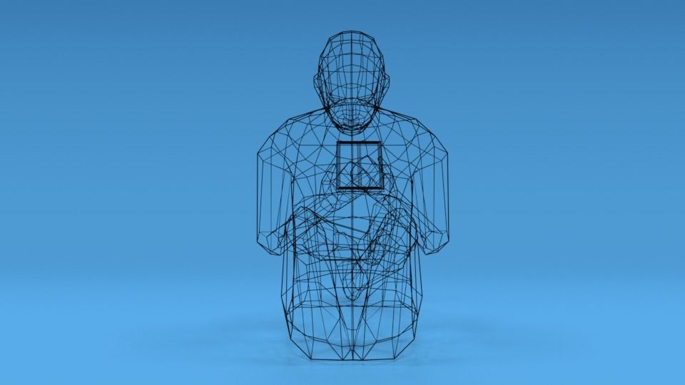 Low Poly Kid Using a Tablet Low-poly 3D model_11