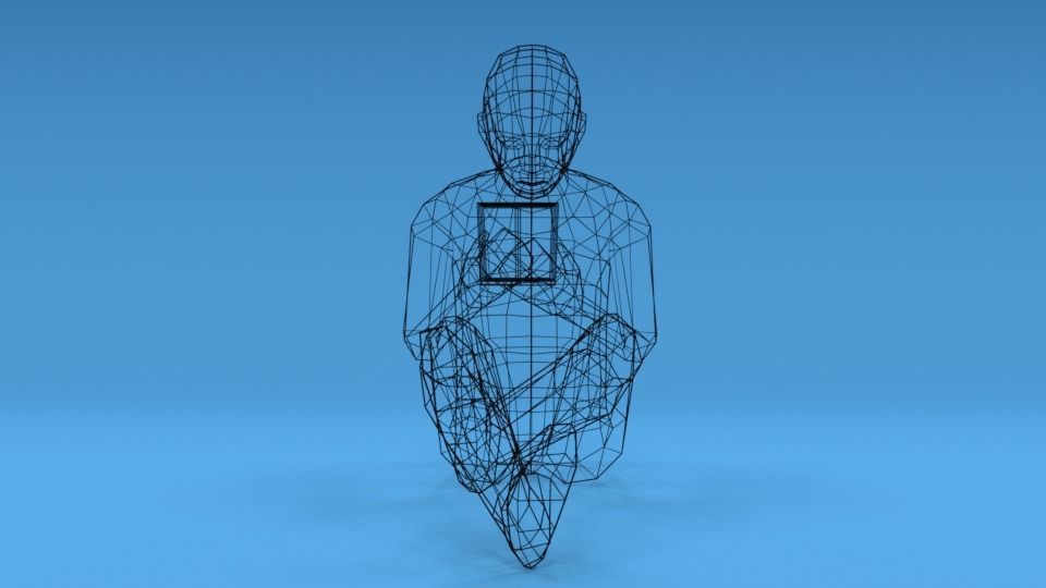 Low Poly Kid Using a Tablet Low-poly 3D model_17