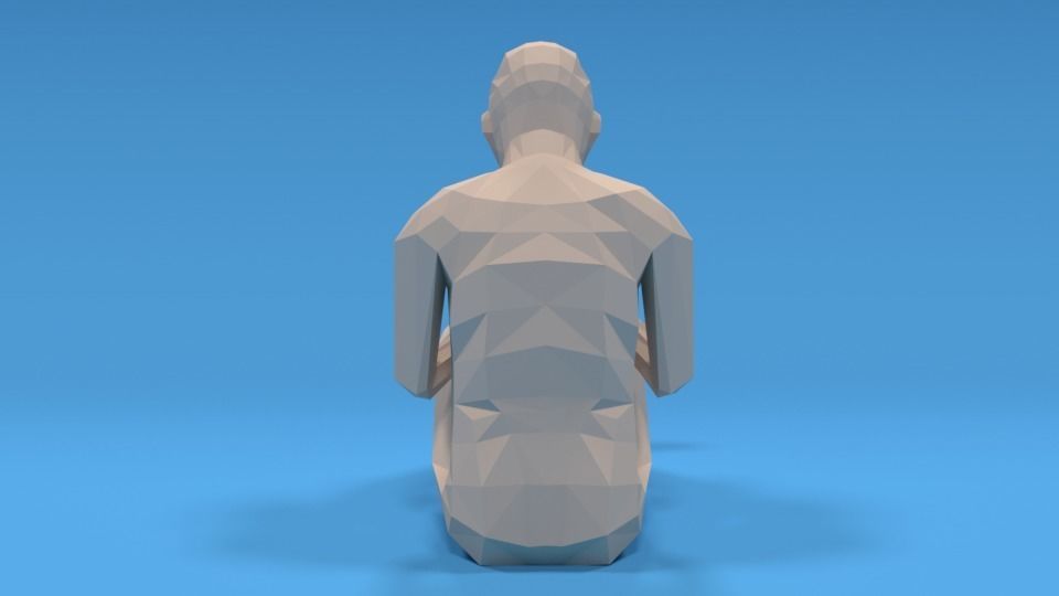 Low Poly Kid Using a Tablet Low-poly 3D model_3