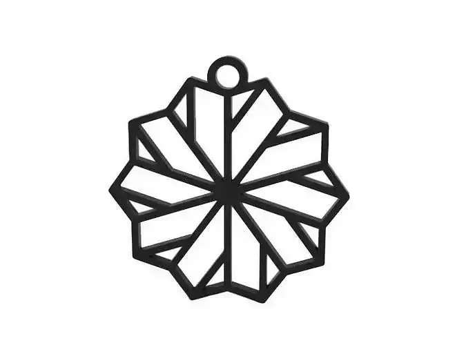 Earring snowflake pendant