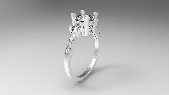 ring wdding ring cluster 3D print model