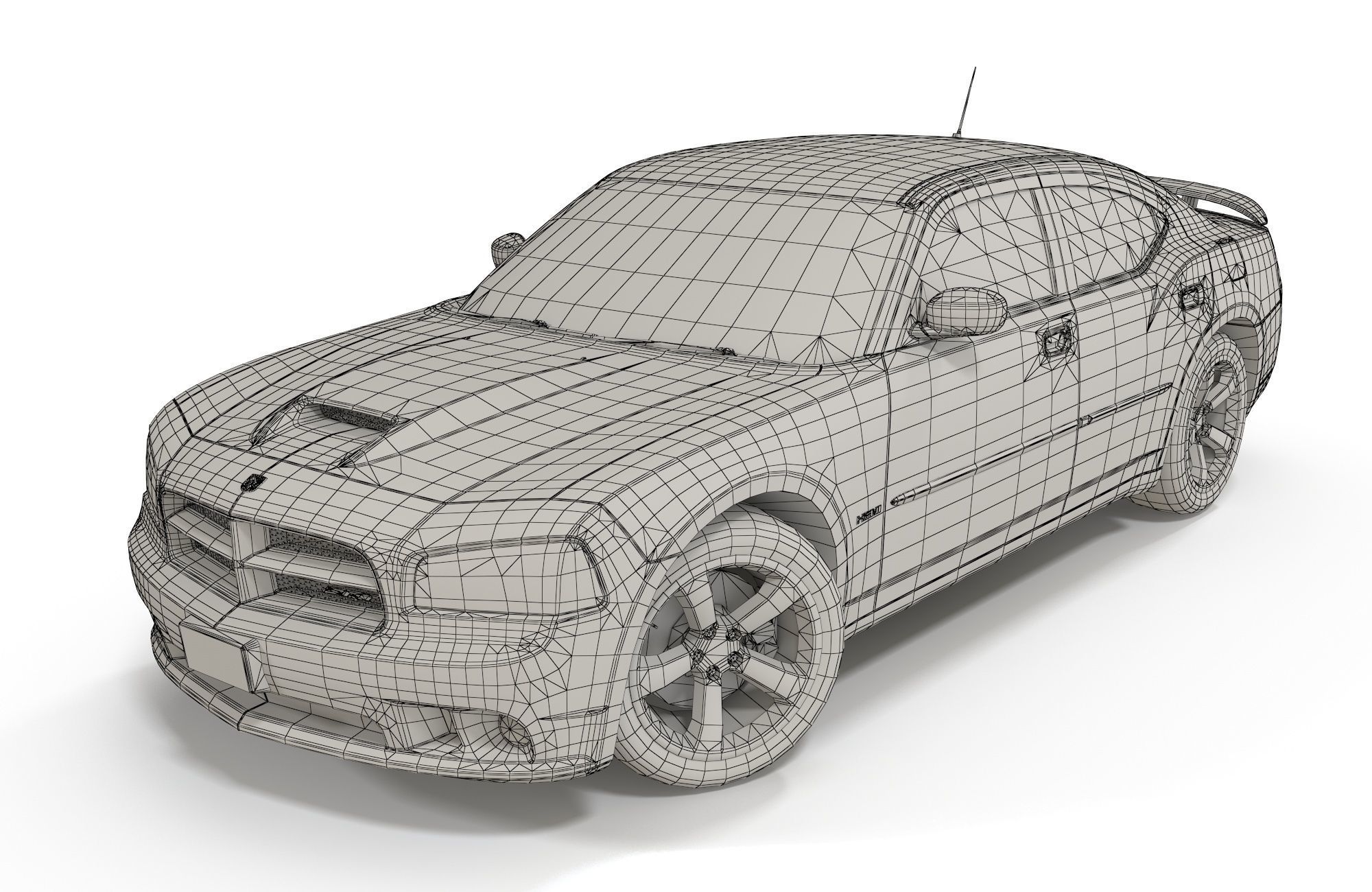Dodge Charger 2006 STR8 Low-poly 3D model_14