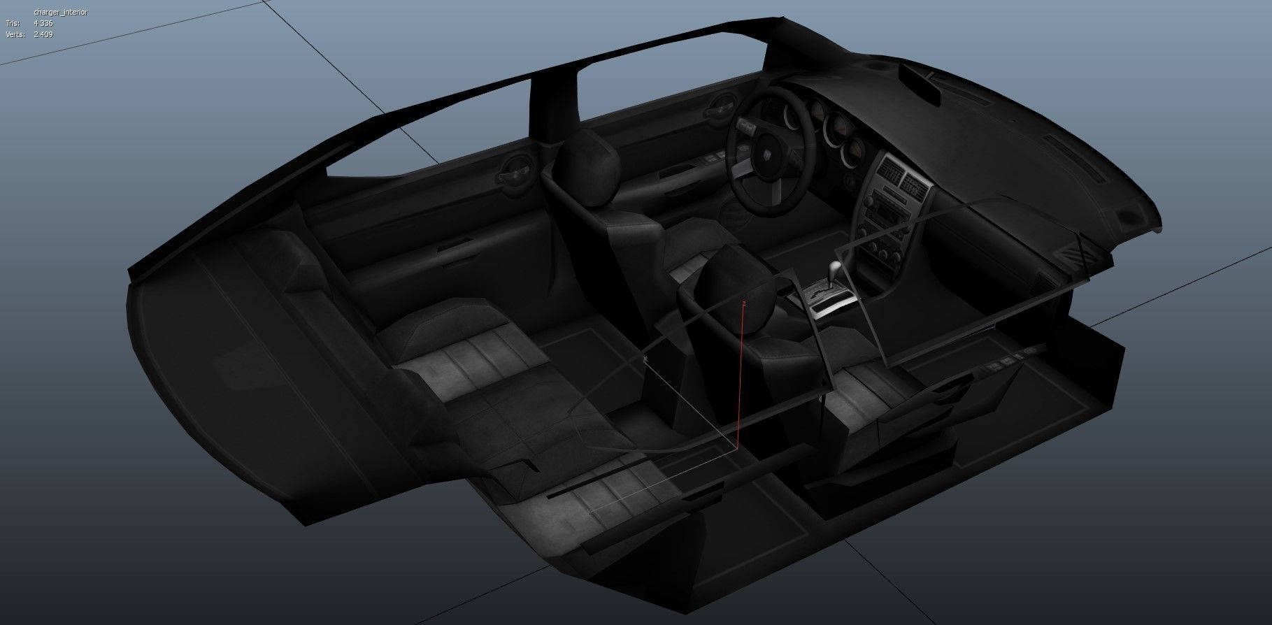 Dodge Charger 2006 STR8 Low-poly 3D model_23