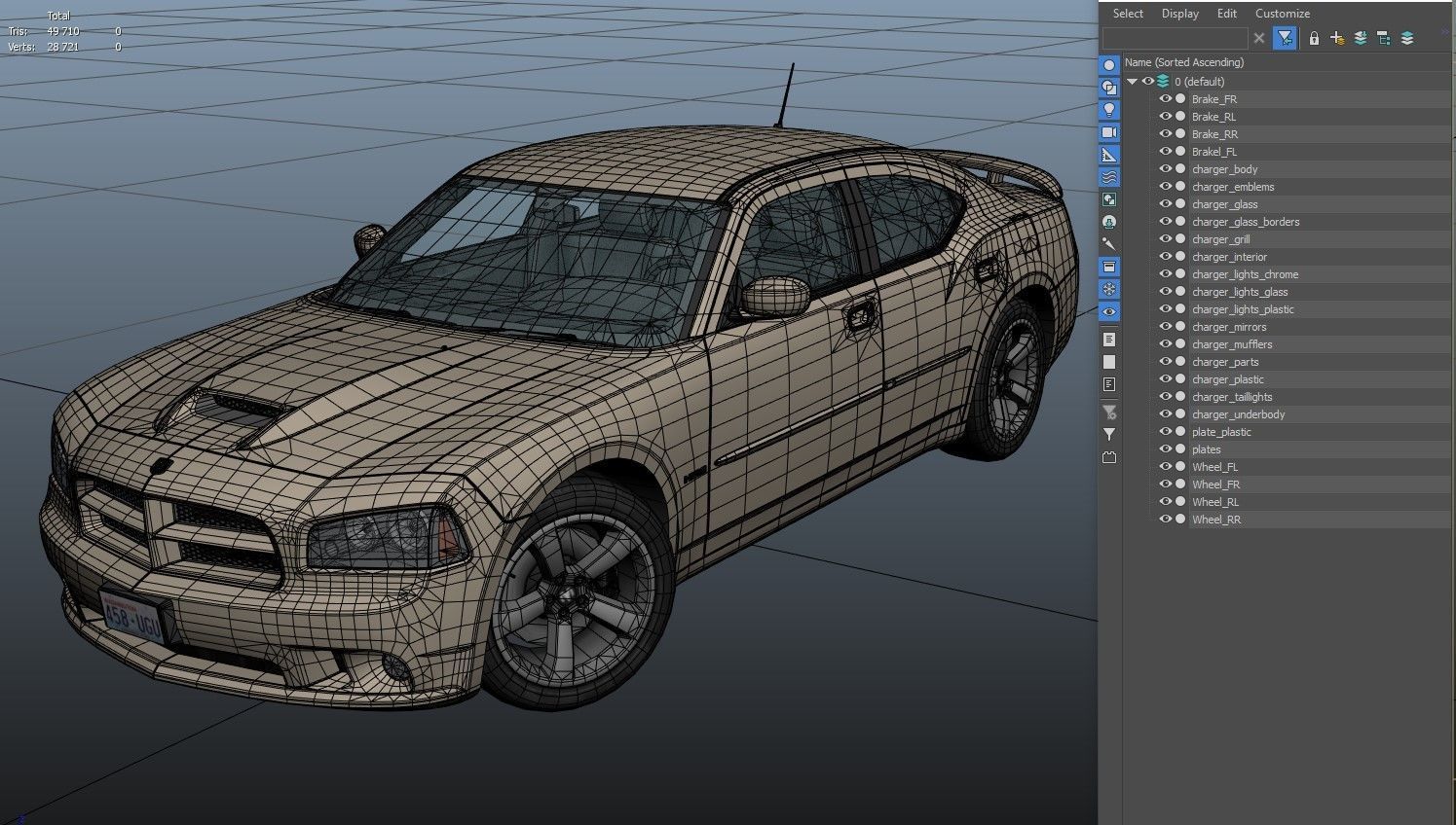 Dodge Charger 2006 STR8 Low-poly 3D model_24