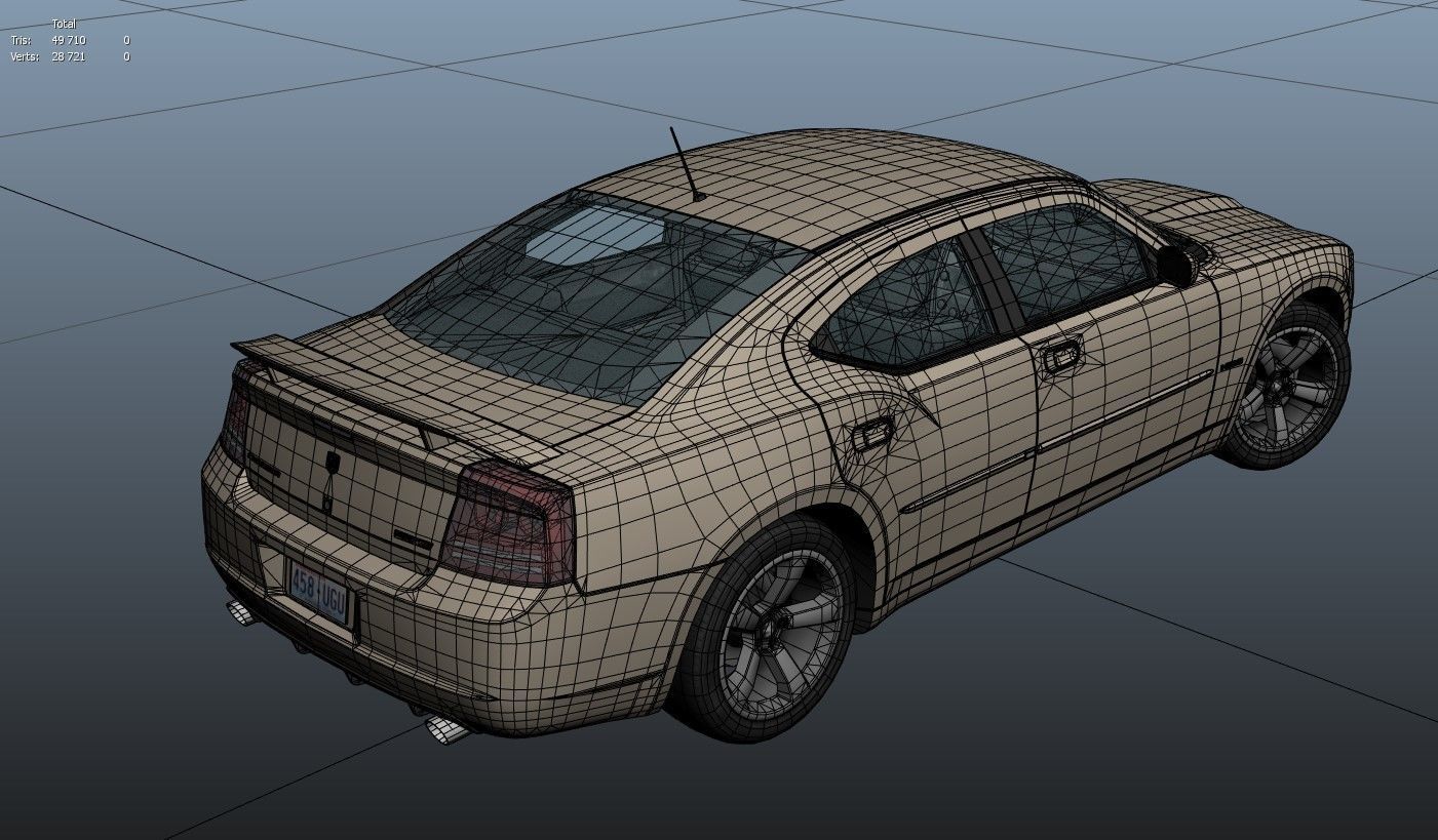 Dodge Charger 2006 STR8 Low-poly 3D model_28