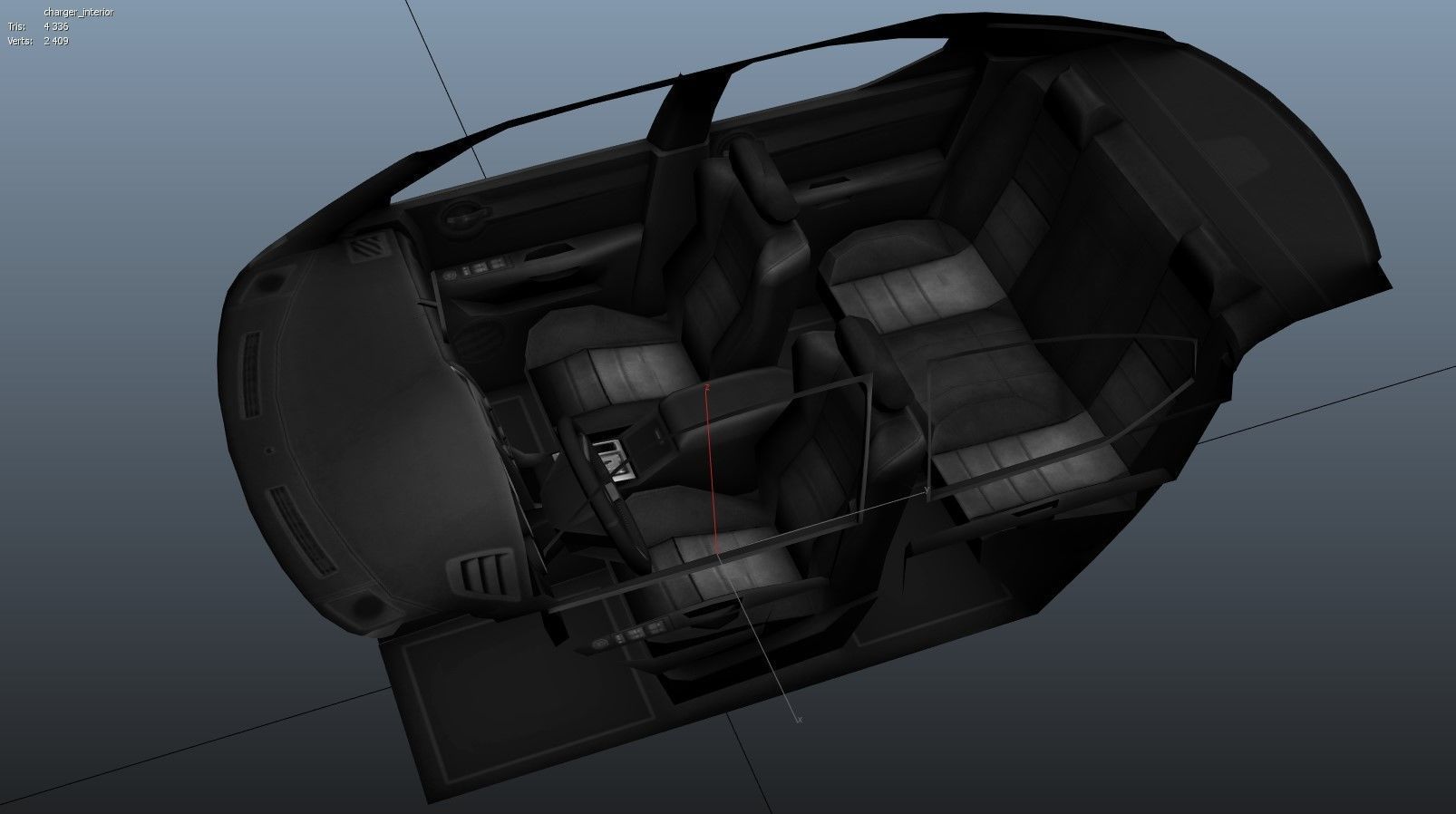 Dodge Charger 2006 STR8 Low-poly 3D model_20
