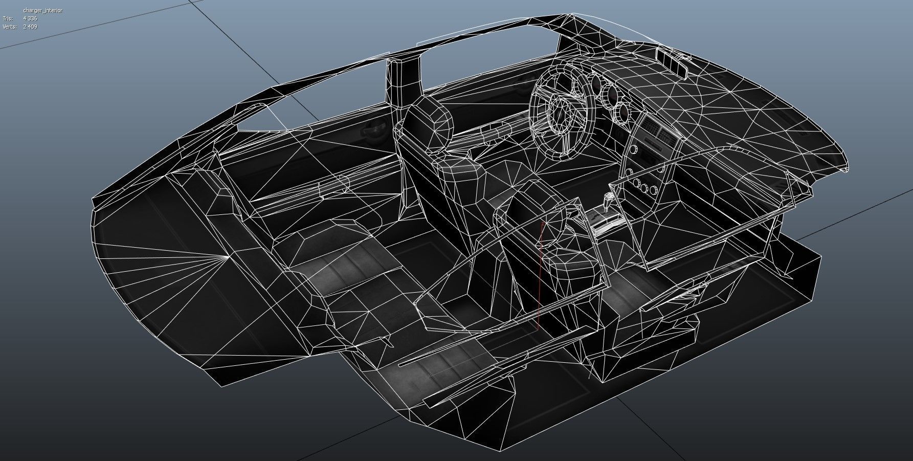 Dodge Charger 2006 STR8 Low-poly 3D model_25