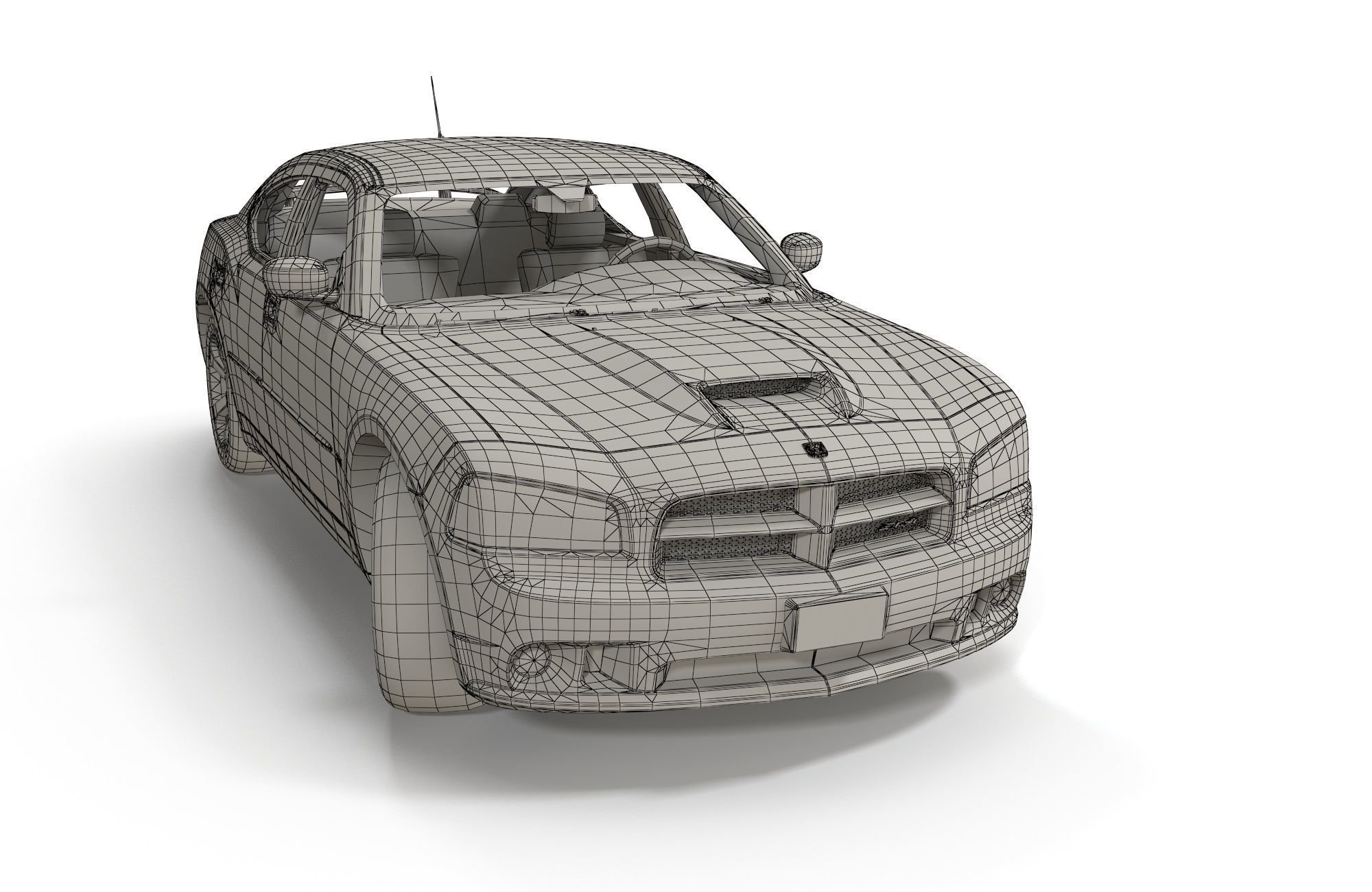 Dodge Charger 2006 STR8 Low-poly 3D model_19