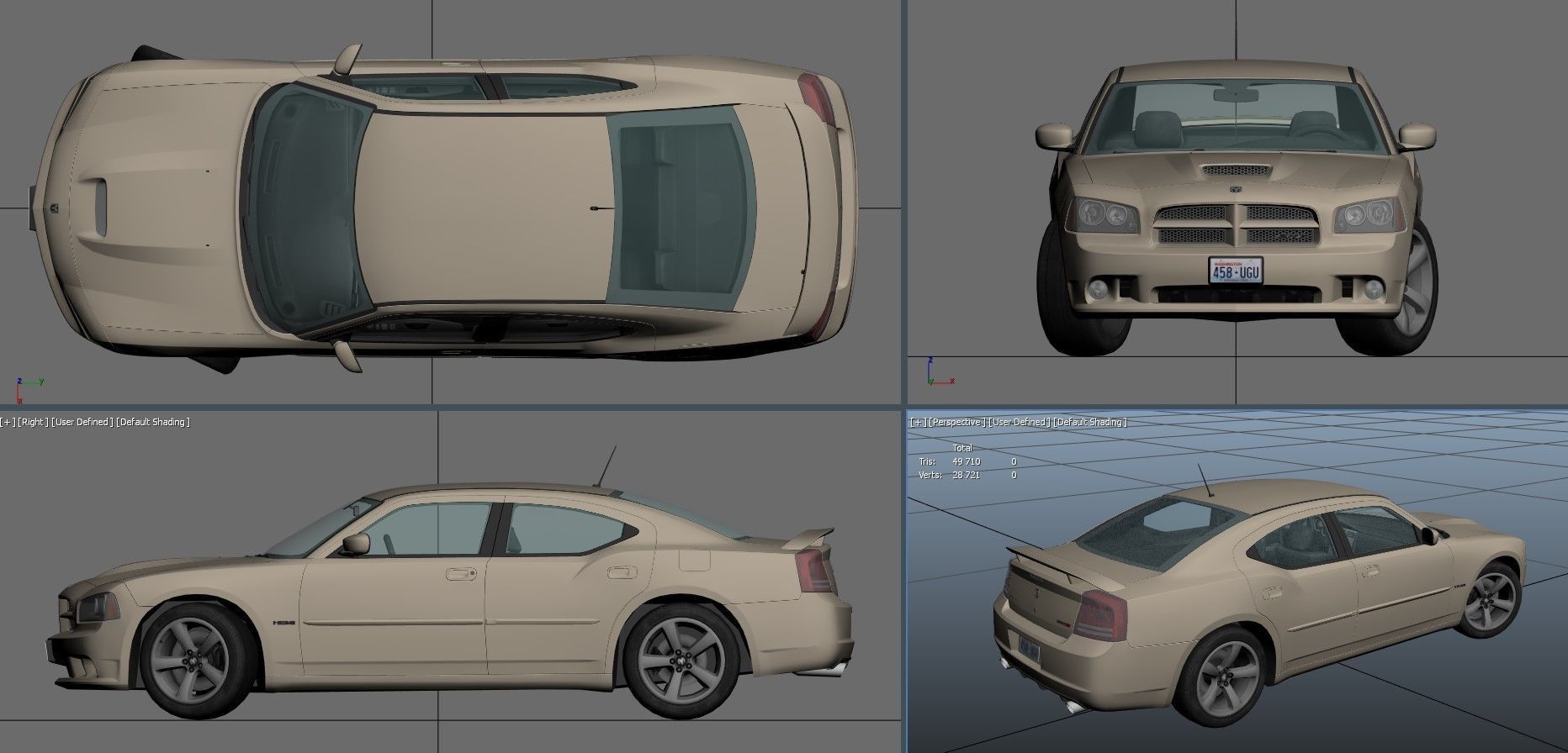 Dodge Charger 2006 STR8 Low-poly 3D model_22