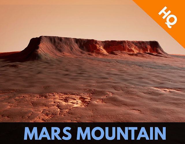 Mars Planet Mountain Desert Dunes Terrain Landscape PBR Low-poly 3D model