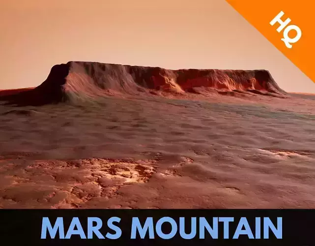 Mars Planet Mountain Desert Dunes Terrain Landscape PBR Low-poly 3D model