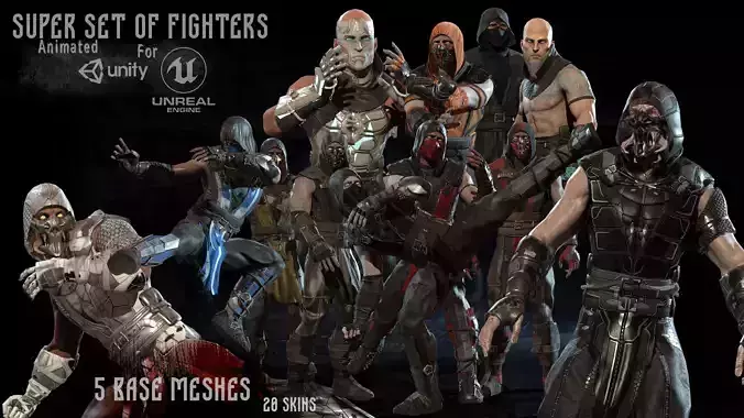 Ninja mortal kombat character Low-poly 3D model