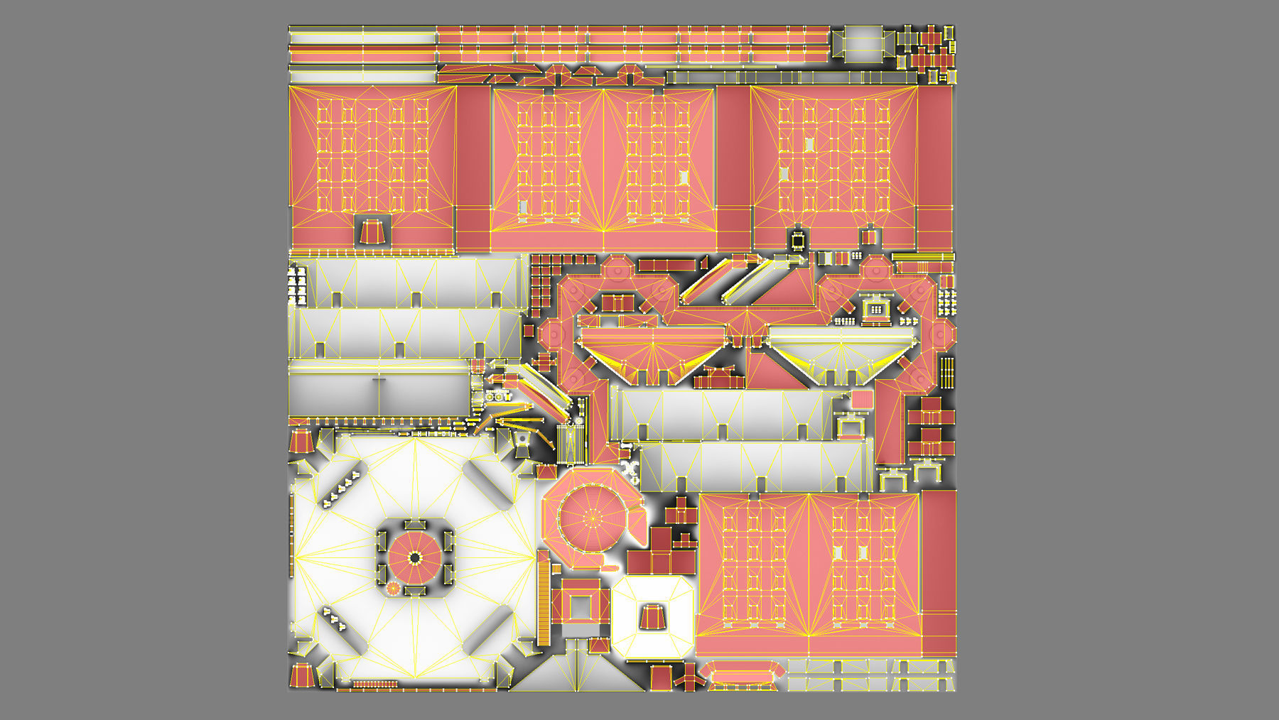 WW2 FlakTurm IV Island Low-poly 3D model_22