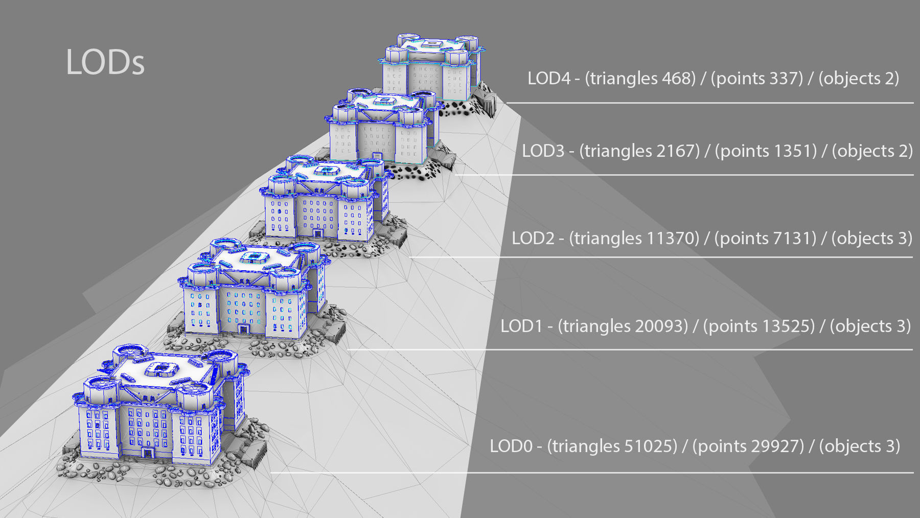 WW2 FlakTurm IV Island Low-poly 3D model_24