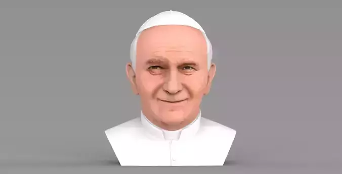Pope John Paul II bust ready for full color 3D printing 3D print model