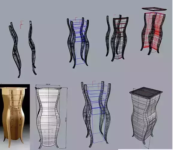 Cnc model art deco chest of drawers