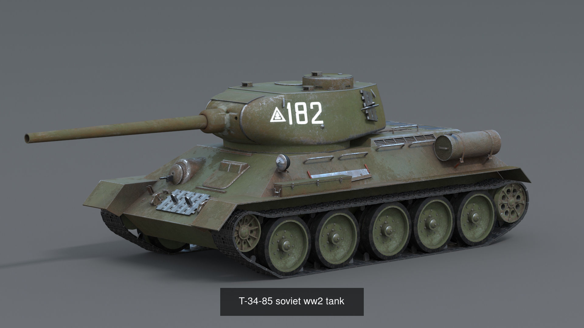 Two T-34-85 - Clean and Damaged 3D Model Collection_2