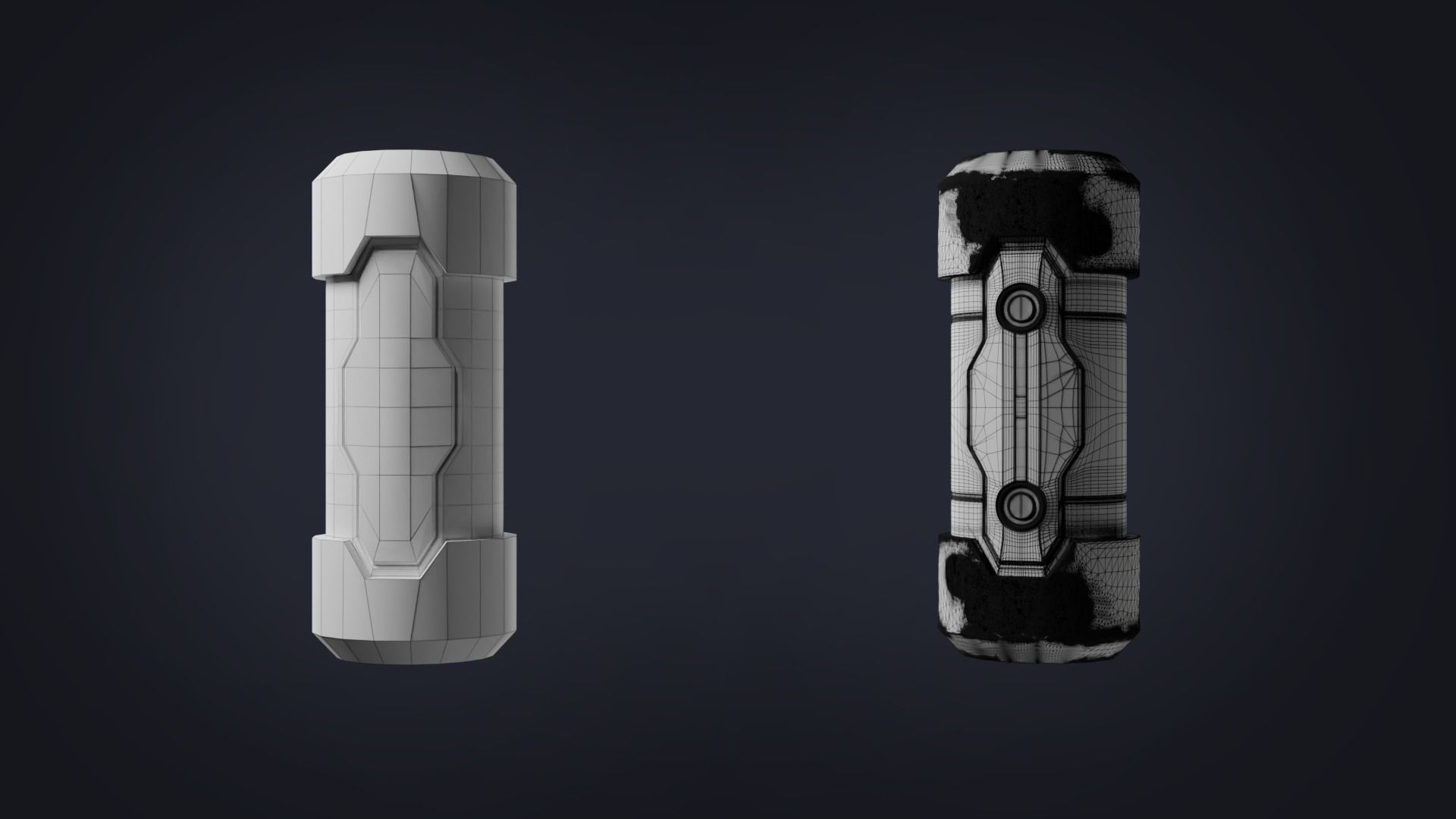 Energy Container Low-poly 3D model_4