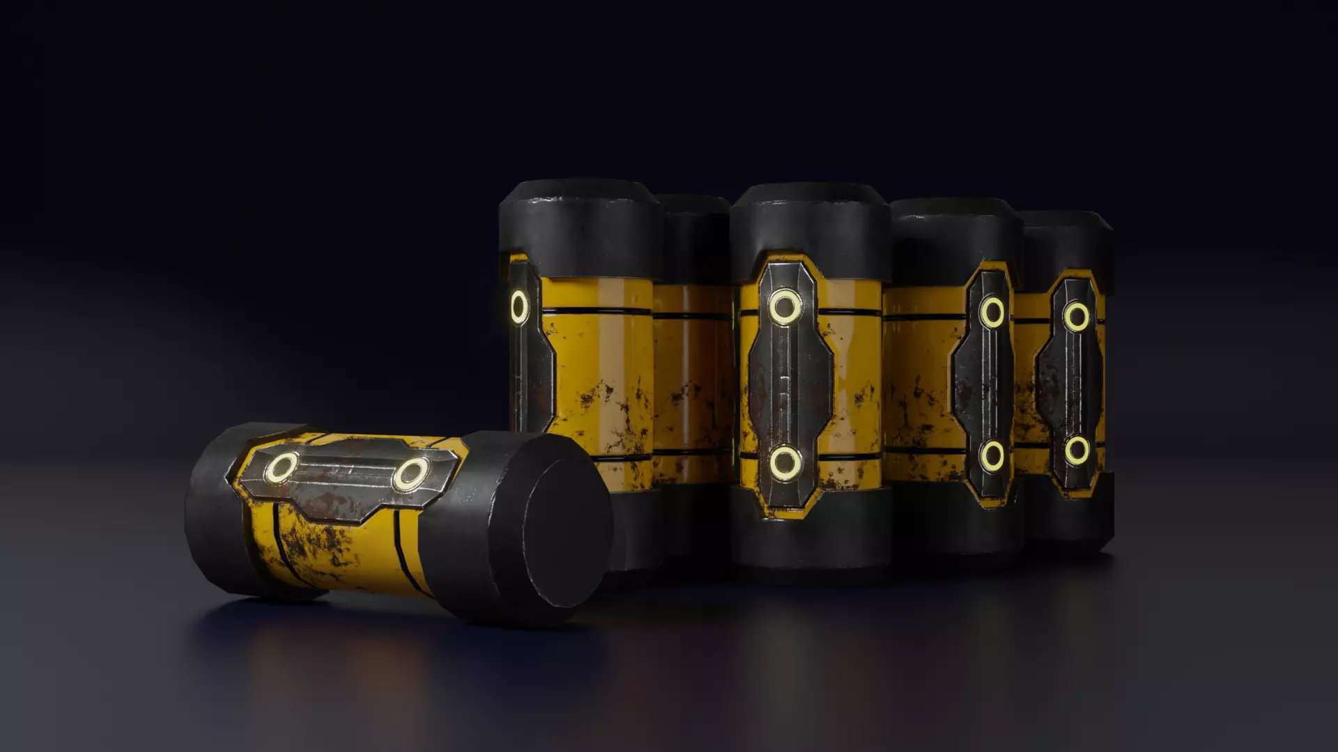 Energy Container Low-poly 3D model_0