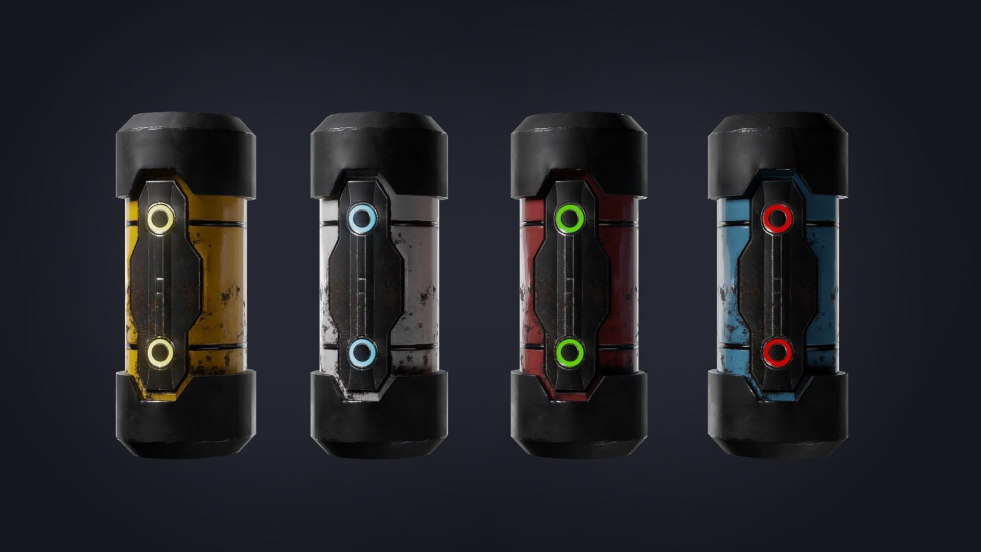 Energy Container Low-poly 3D model_2