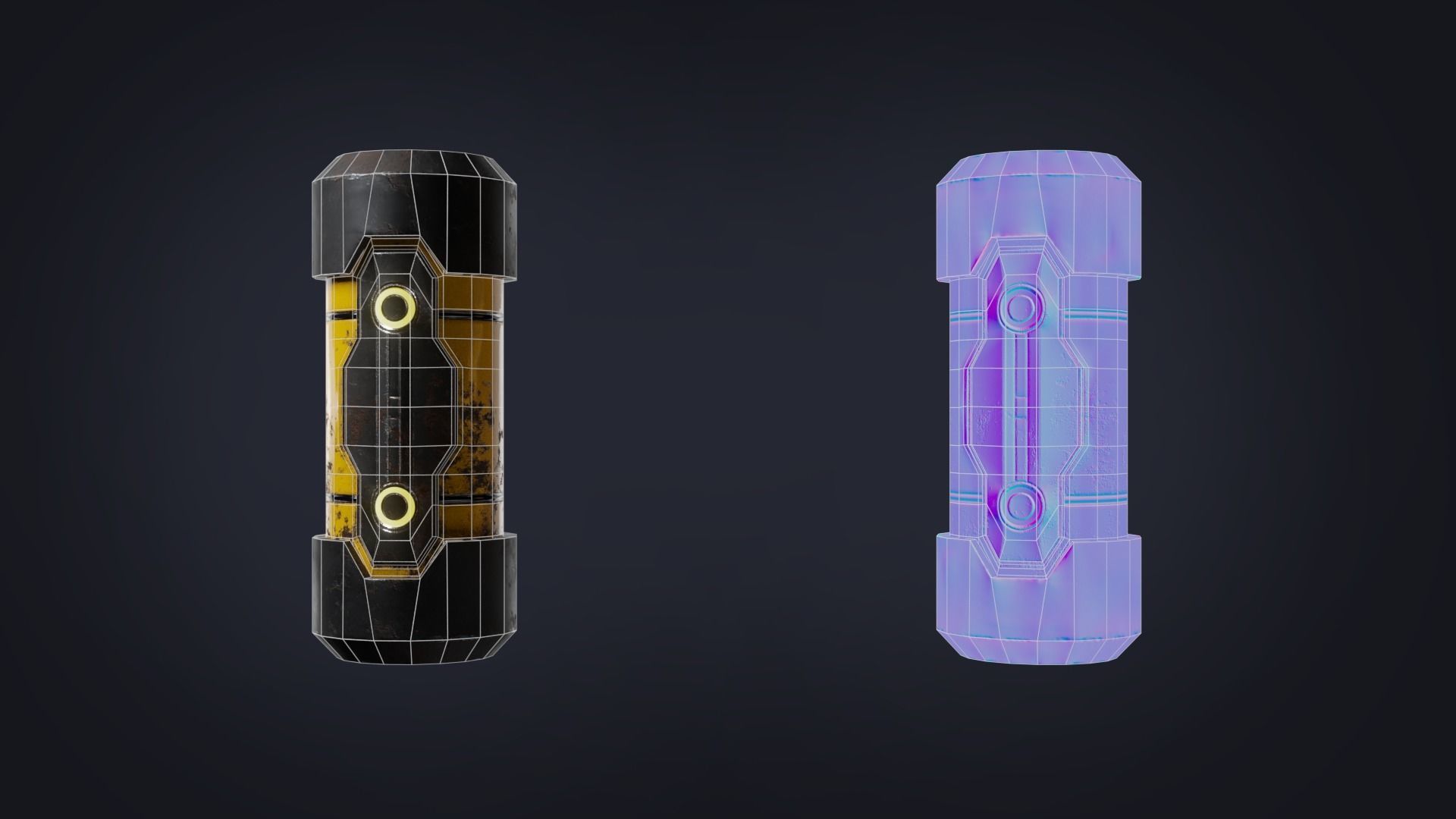 Energy Container Low-poly 3D model_3
