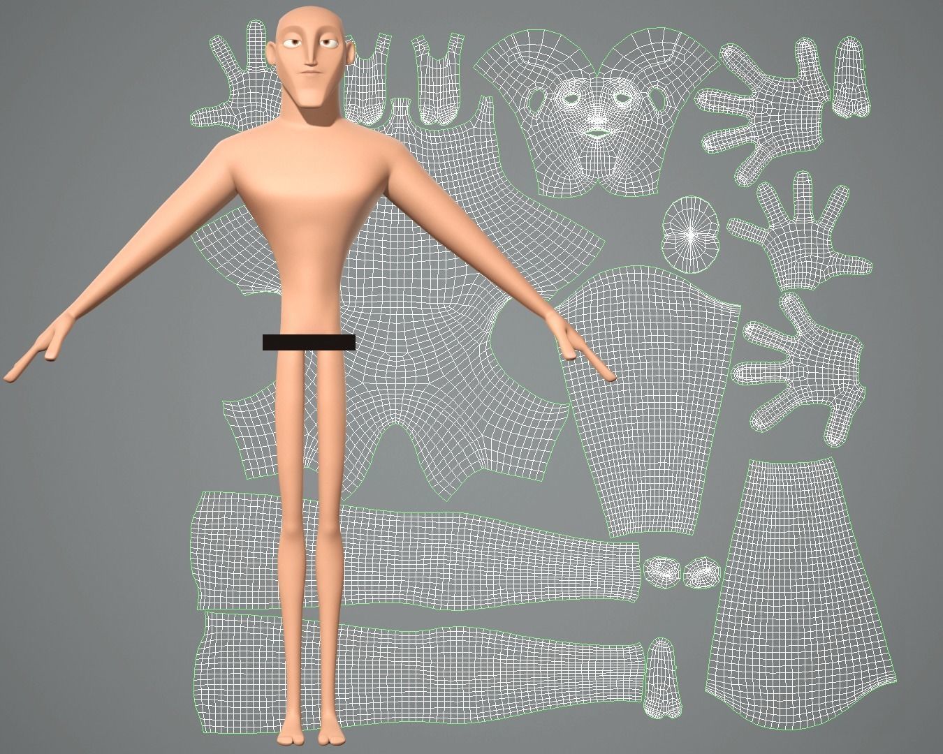 Male cartoon character Luke 3D model_14