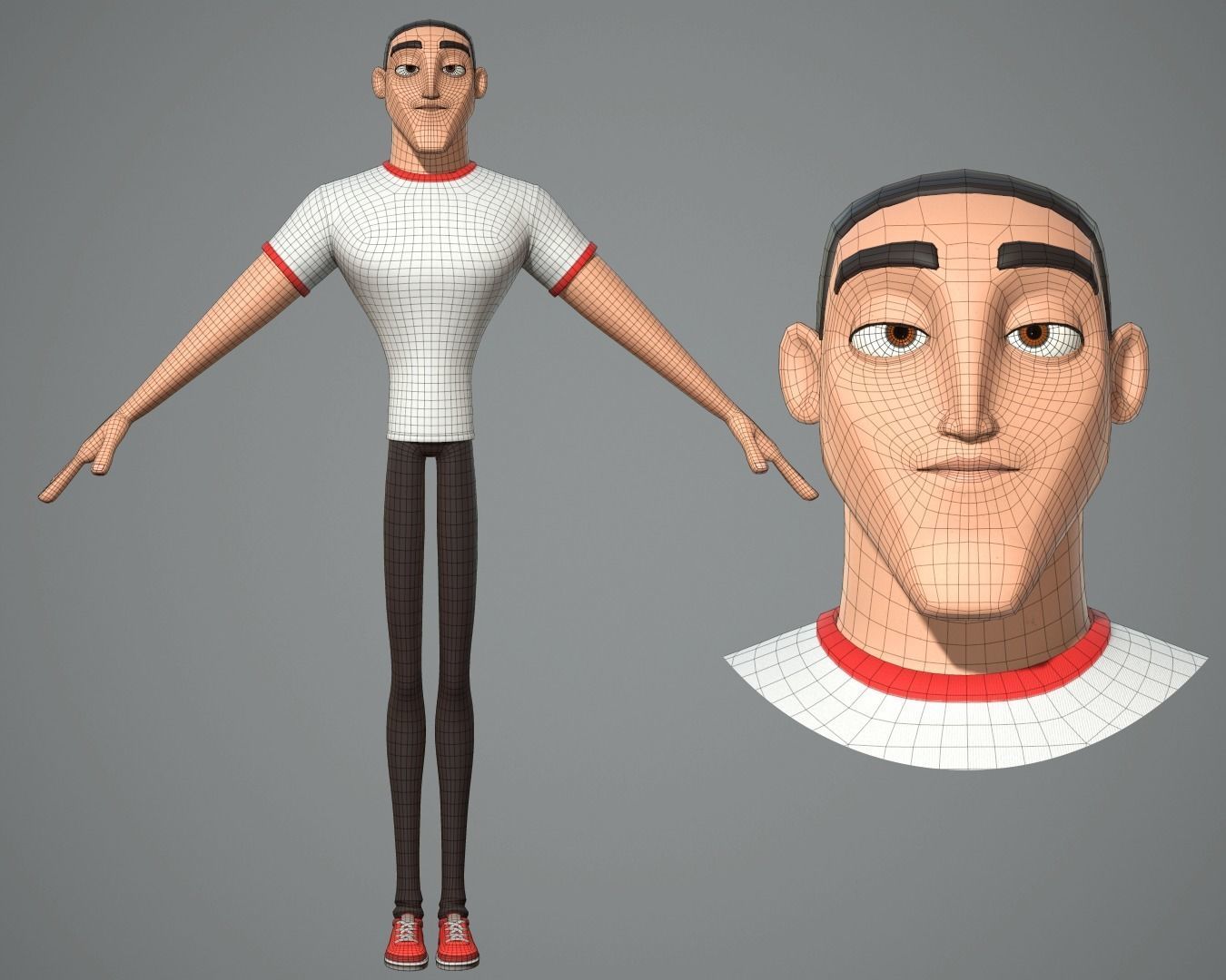 Male cartoon character Luke 3D model_11
