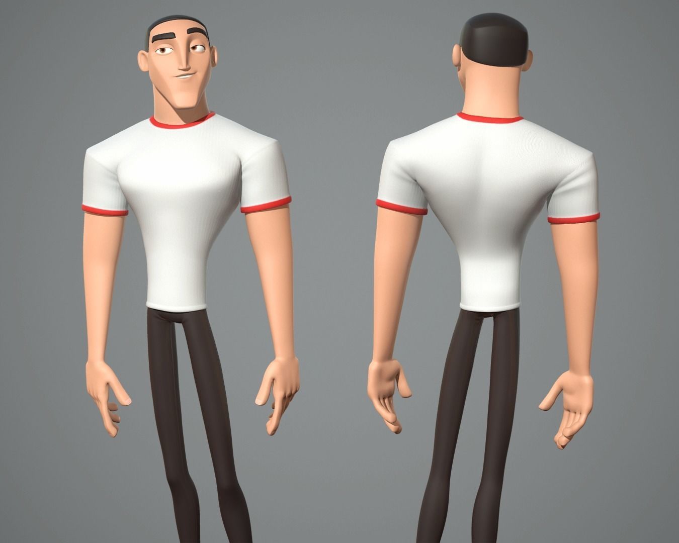 Male cartoon character Luke 3D model_5