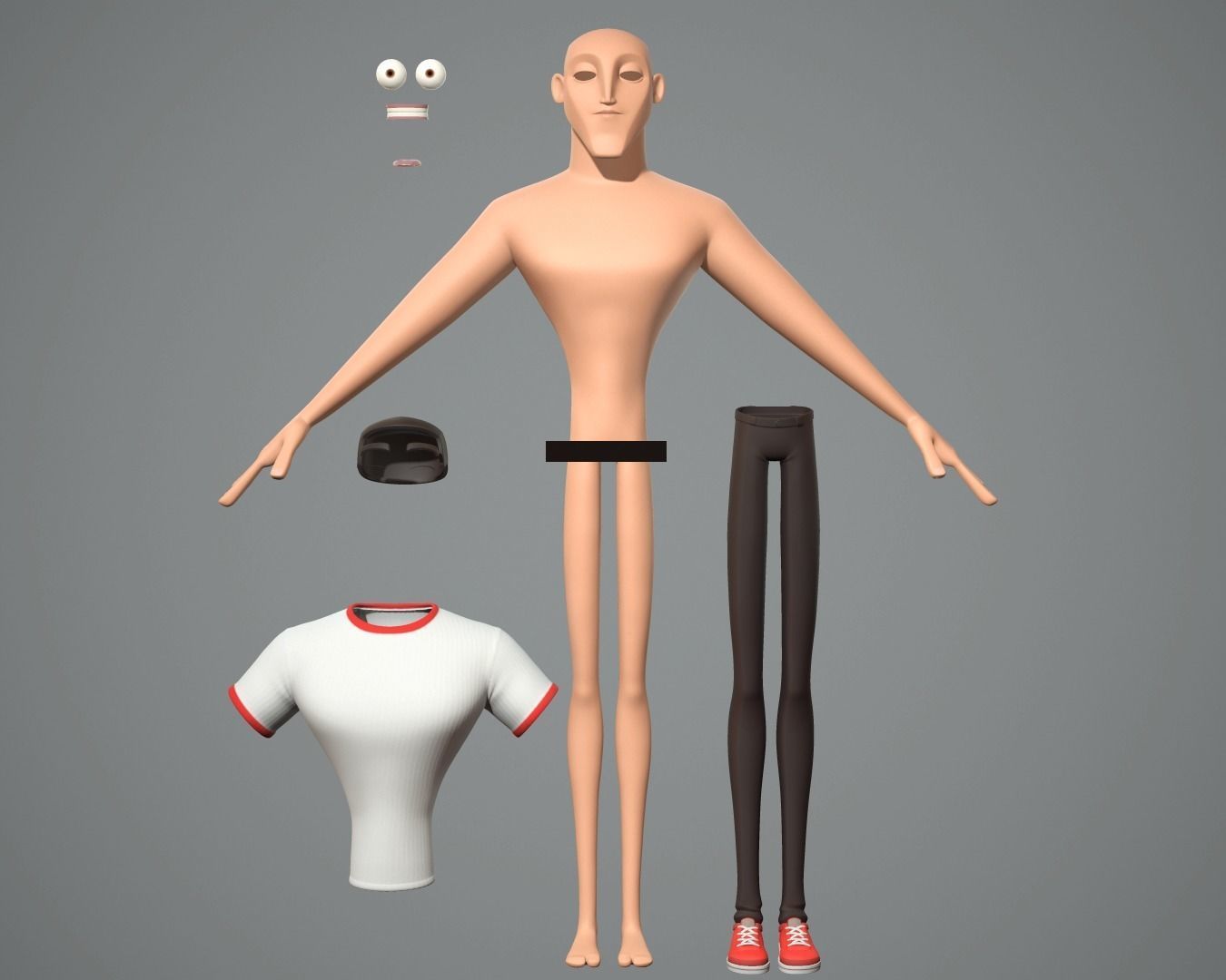 Male cartoon character Luke 3D model_13